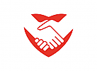 Herz, Hand, Arztpraxis Logo