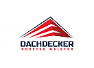 , Zeichen, zweifarbig, Zeichnung, Dach, Dachdecker, Haus Logo