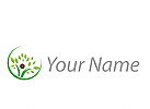 Person als Baum, Pflanze und Kreis Logo