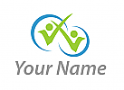 Zwei Personen, Menschen und Kreise Logo