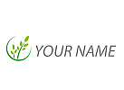 Pflanzen, Bltter und Kreis Logo
