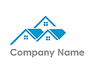 Drei Dcher, Huser, Immobilien und Dachdecker Logo