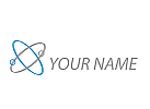 Viele Kreise in blau und grau Logo