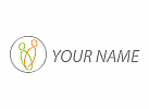 Zwei Personen, Menschen und Kreise Logo