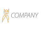 Person, Mensch in Bewegung in gelb Logo