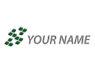 Viele Rechtecke, Pixel in grn und grau Logo