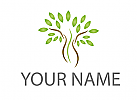 Person, Mensch abstrakt, Baum, Frau und Bltter Logo