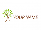 Person als Baum, Pflanze in Bewegung Logo