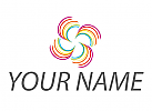 Spirale aus Kreisen, Halbkreisen, farbig Logo