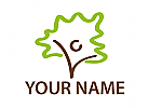 Person, Mensch als Baum, Pflanze Logo