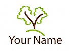 Baum, Pflanzen, Bltter, Grtner Logo