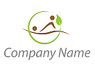 Zwei Personen abstrakt, Massage, Orthopdie, Physioterapie Logo