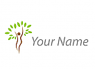 Person als Baum, Pflanze, Frau, Frauenarzt Logo