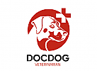 Hundekopf mit roten Kreuz