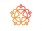 Gruppe, Menschen, Herzen, Kreis, Stern, Logo