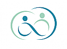 Zwei Menschen, Coaching Logo, Pflege Logo