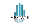 Skyline, Hand, Immobilien Logo
