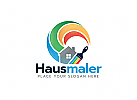 , Zeichen, Signet, Logo, Maler, Haus, bunt, Farbrolle, Dach Logo